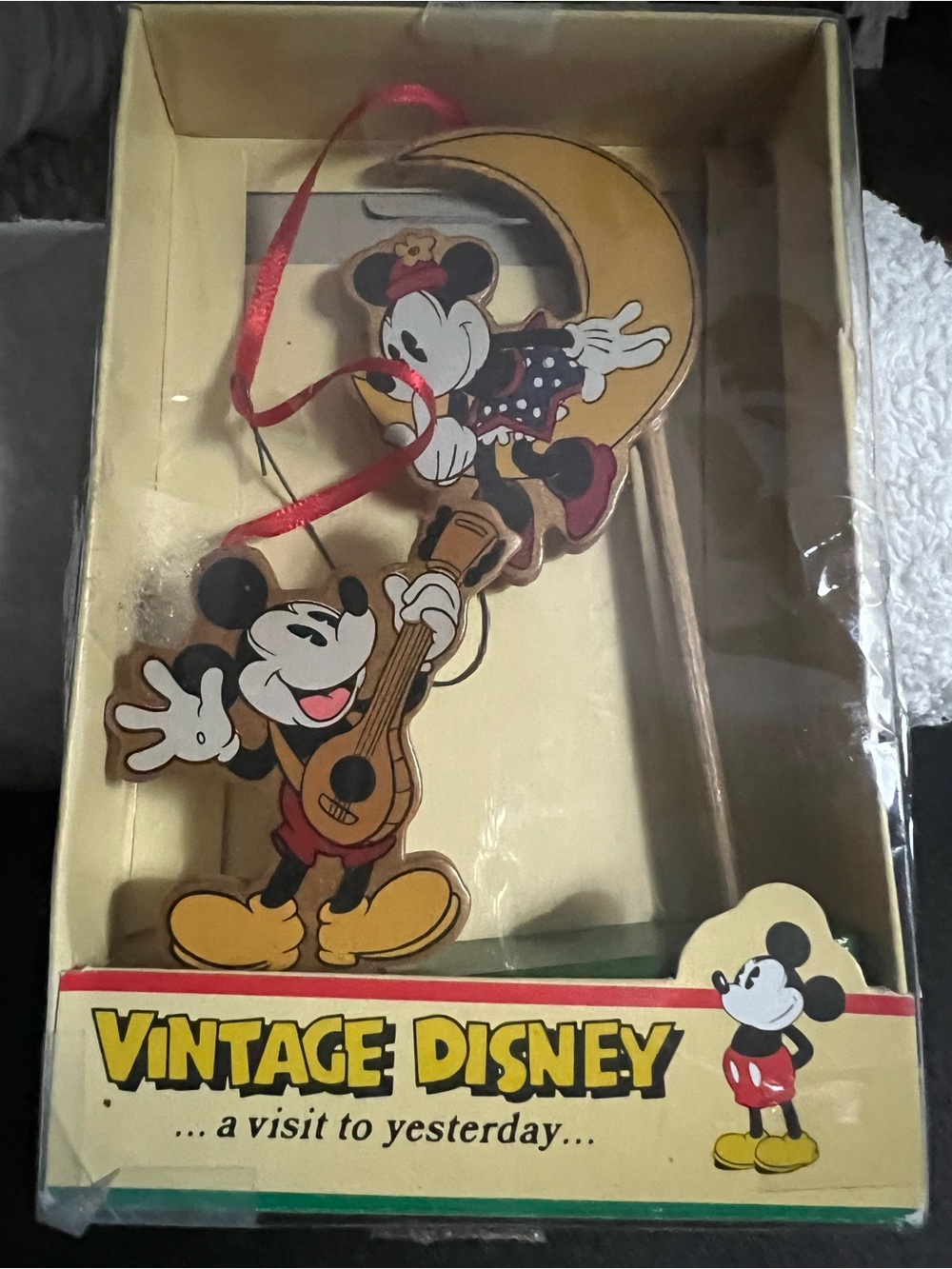 Disney Vintage Mickey & Minnie Cake Topper - Yellow, Red, Black